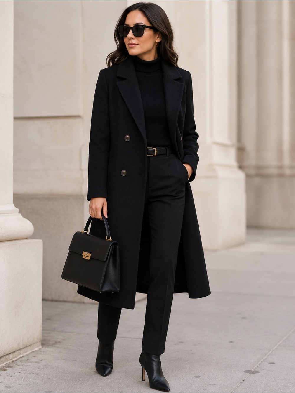 NWOT. GAP Black Double-Breasted Peacoat. Size XXL